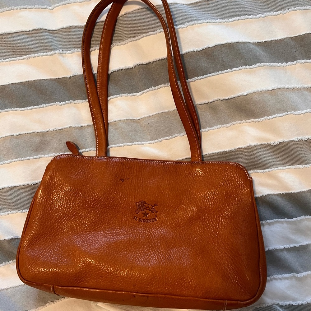 Il Bisonte Vintage Carmel Brown Leather Shoulder Bag